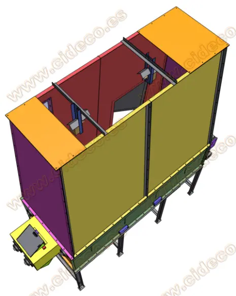 entrada de hielo y sensores de máximo nivel silo con removedores CIDECO.es